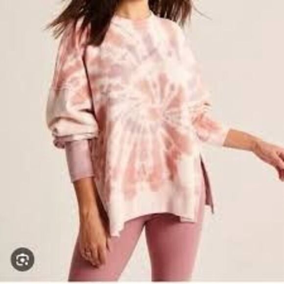 Abercrombie & Fitch oversized crew neck split hem tunic sweatshirt - Picture 4 of 4